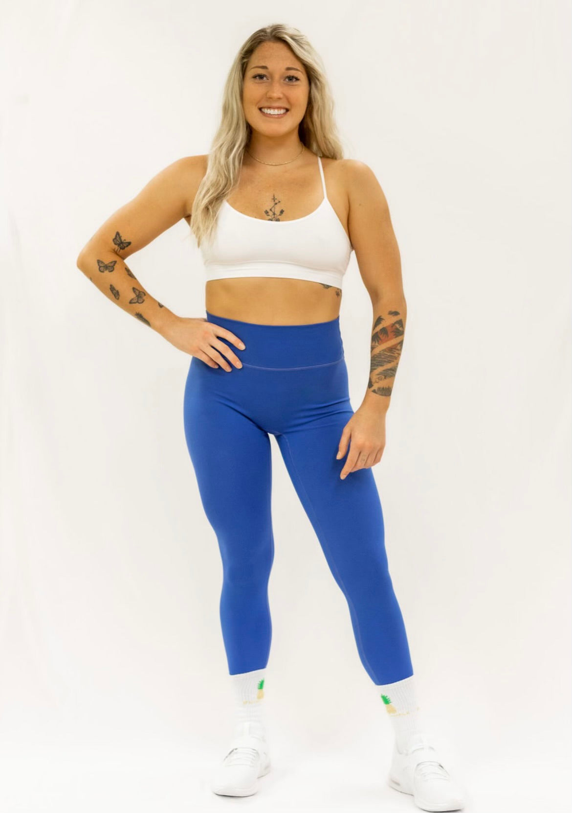 Seamless Blue Phineapple Leggings