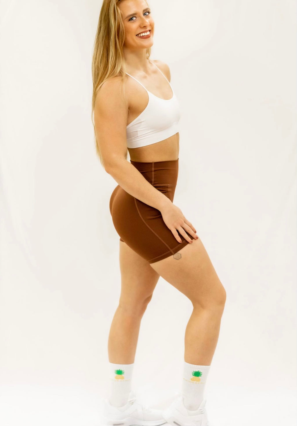 Seamless Brown Phineapple Workout Shorts