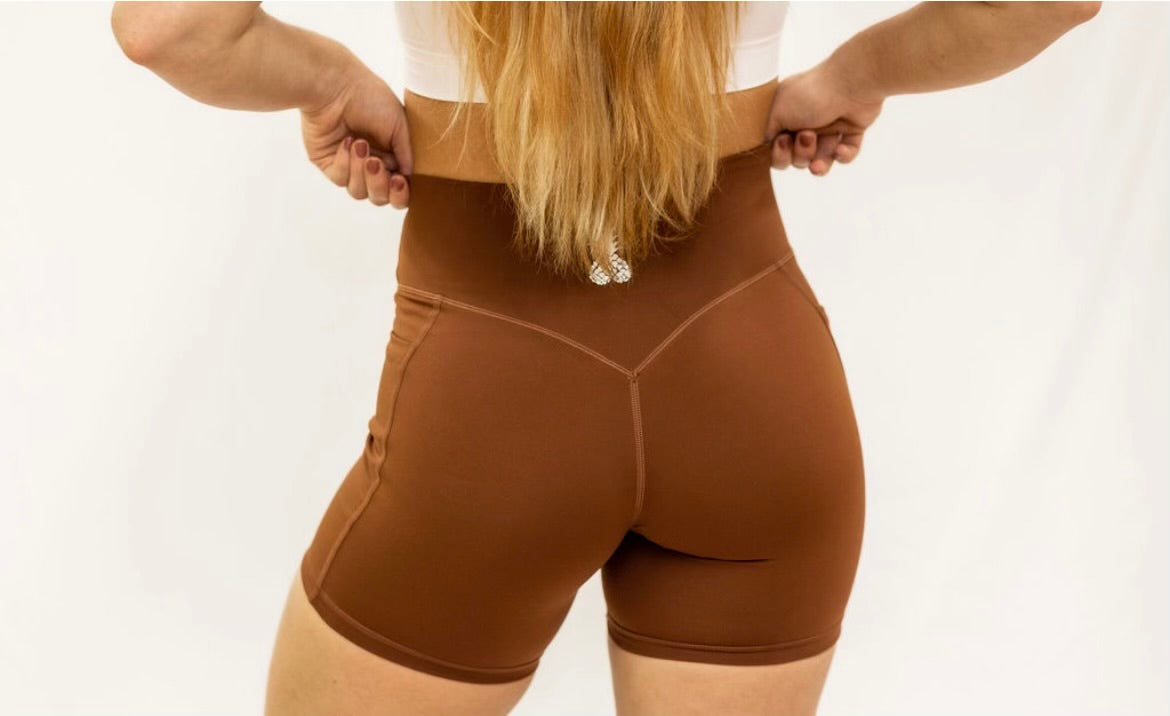 Seamless Brown Phineapple Workout Shorts