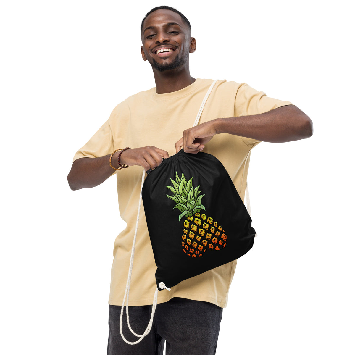 Phineapple cotton drawstring bag