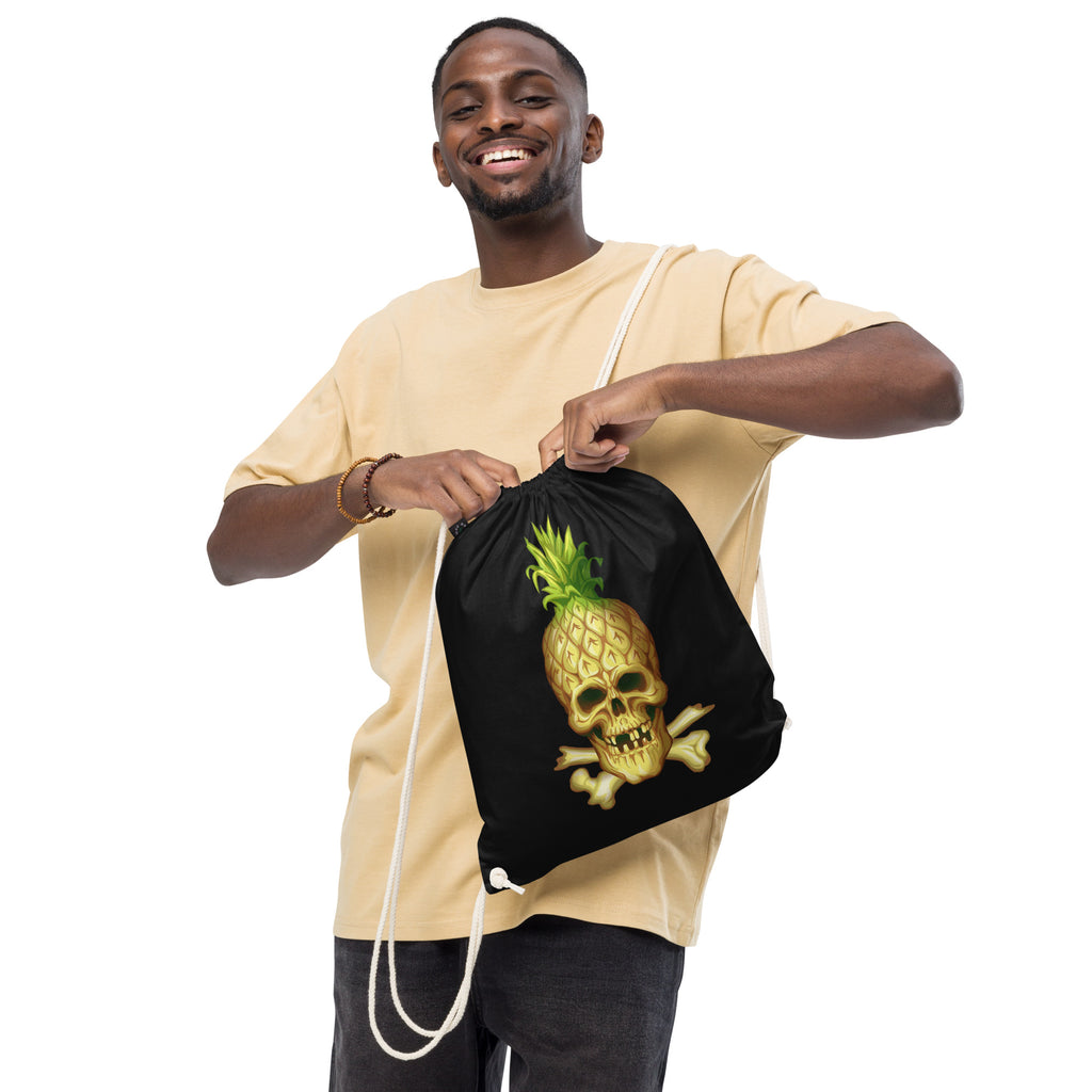 Phineapple Skull drawstring bag