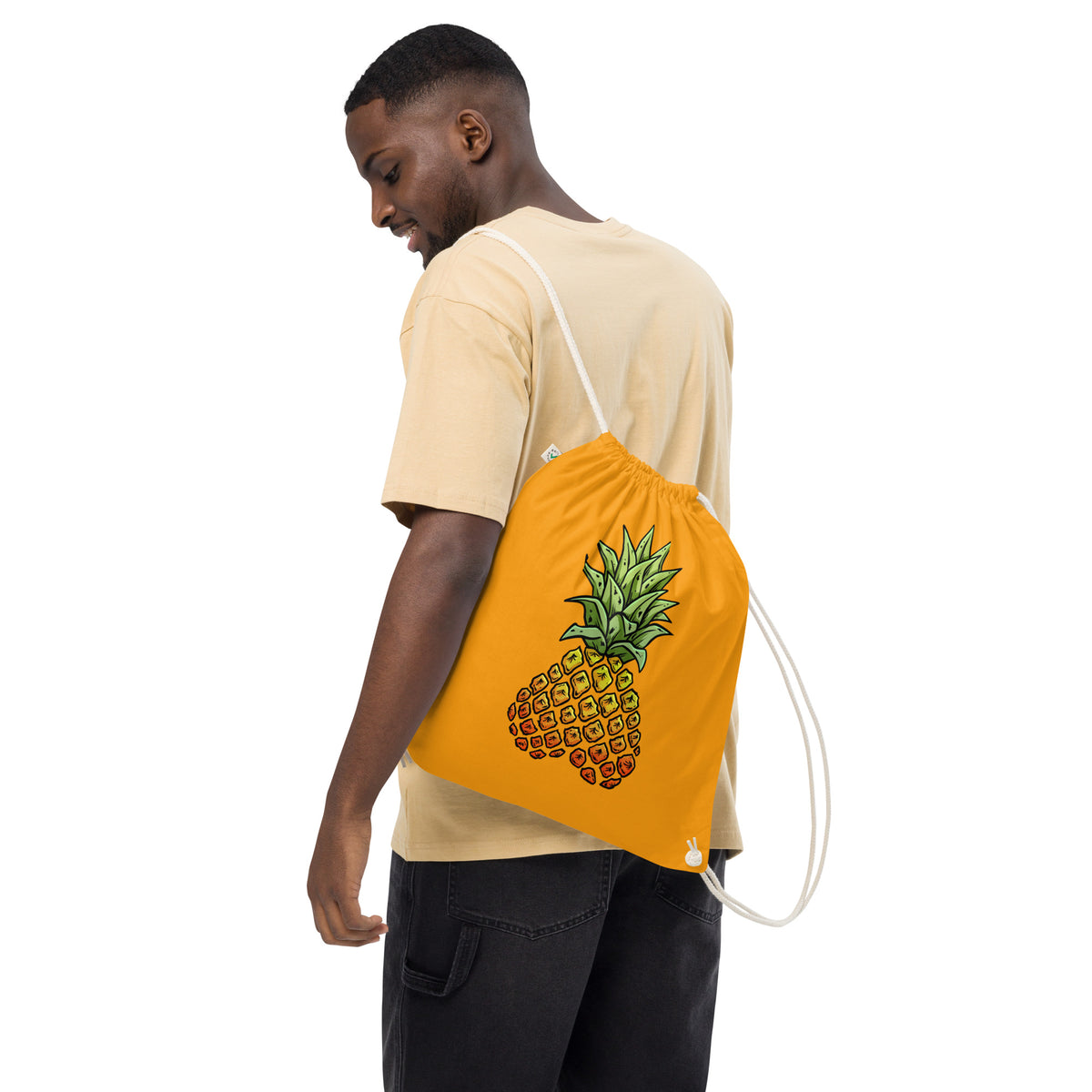 Phineapple cotton drawstring bag