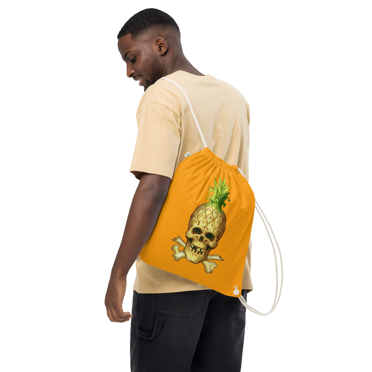 Phineapple Skull drawstring bag