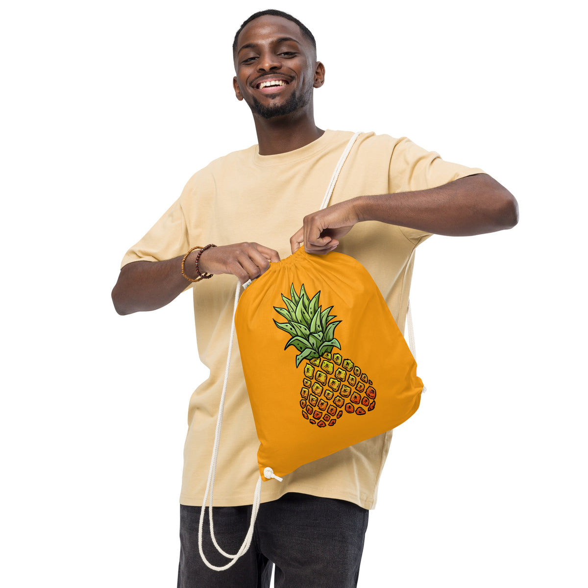 Phineapple cotton drawstring bag