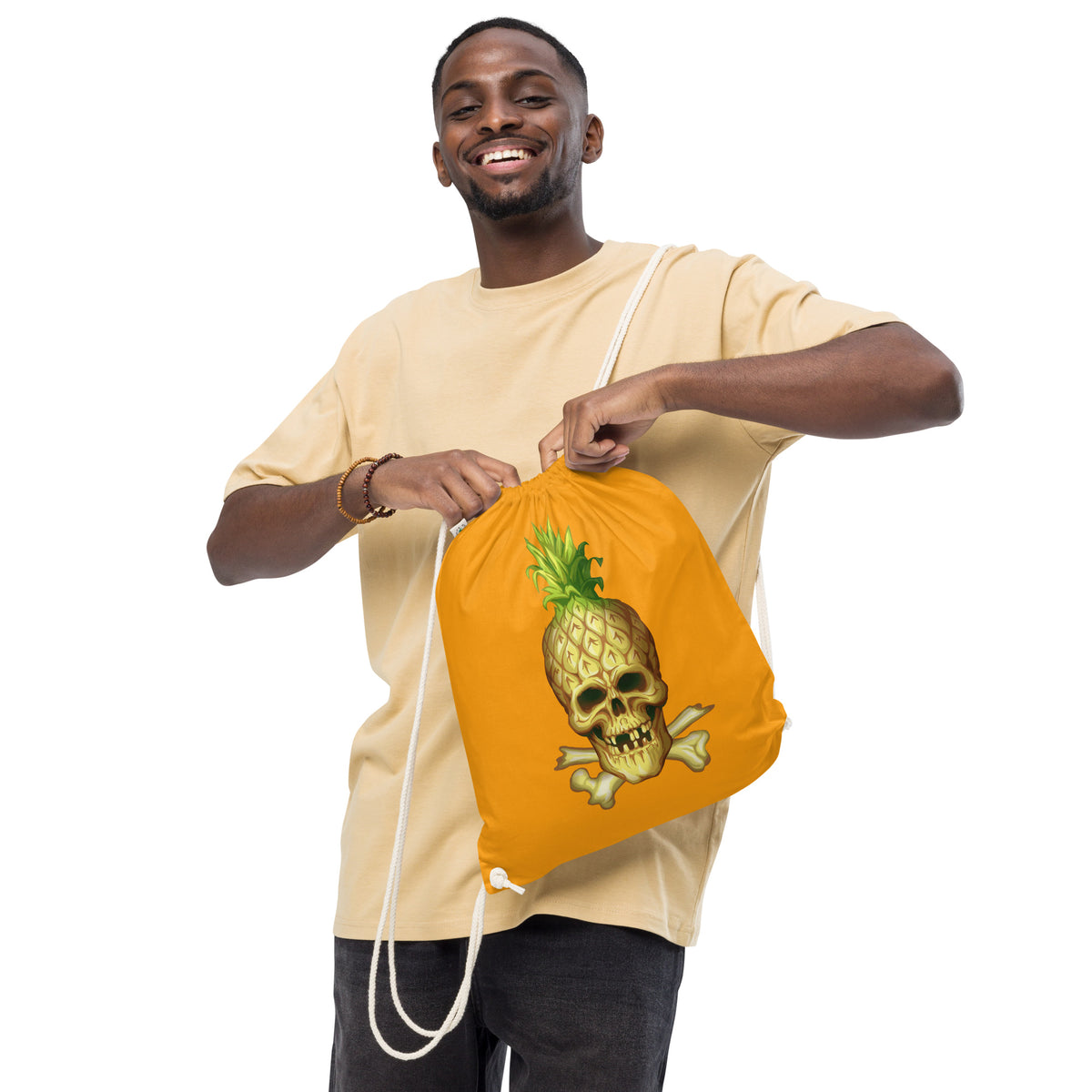 Phineapple Skull drawstring bag