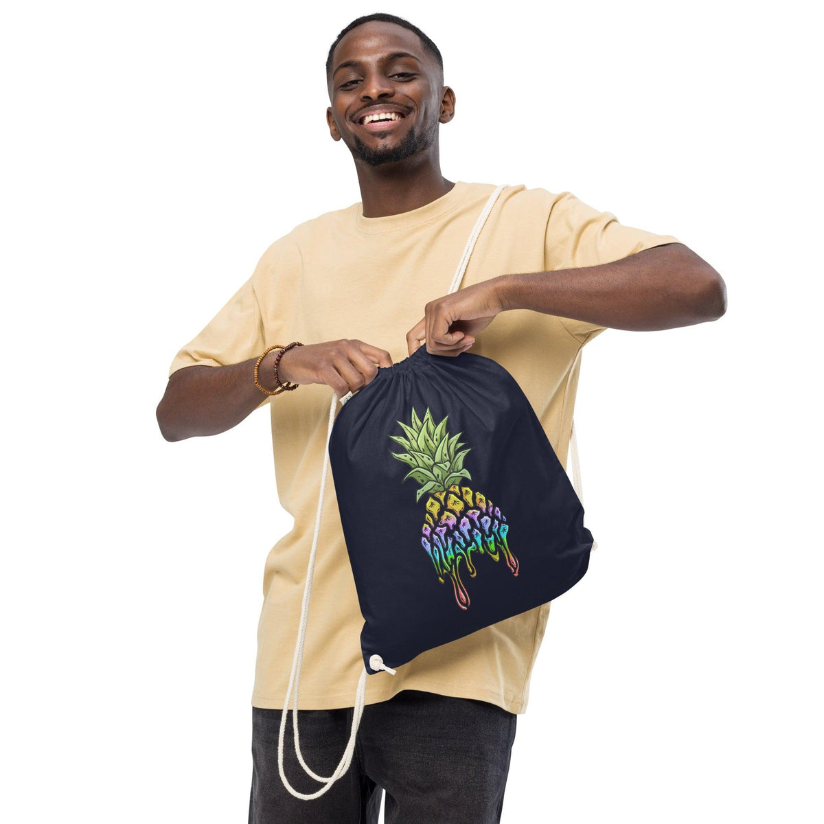 Organic cotton drawstring bag - Phineapple