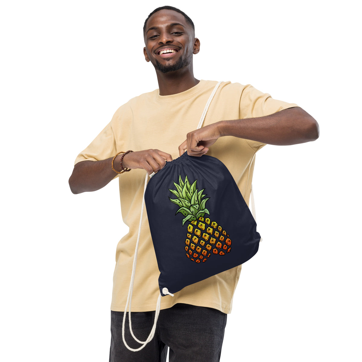 Phineapple cotton drawstring bag