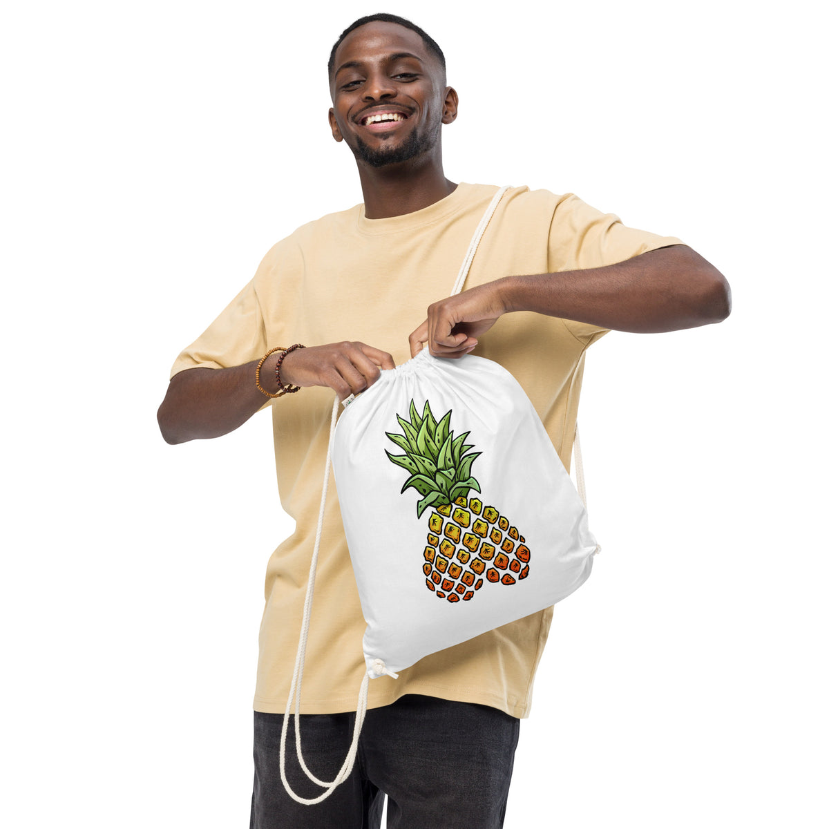 Phineapple cotton drawstring bag