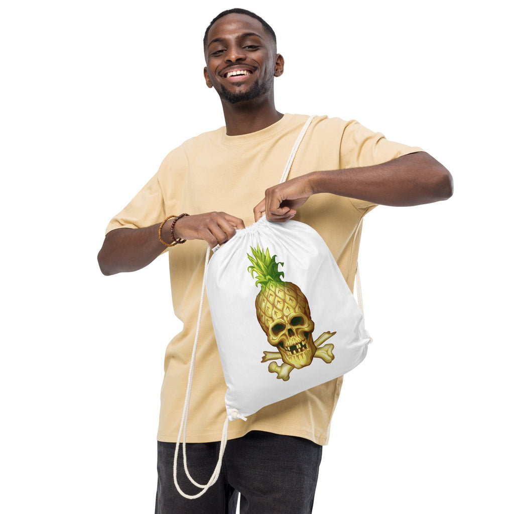 Phineapple Skull drawstring bag